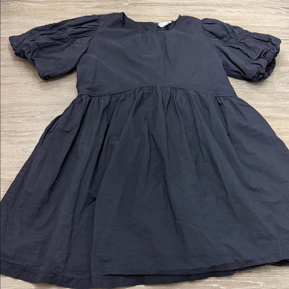 Puff Sleeve Black Casual Women's Dress